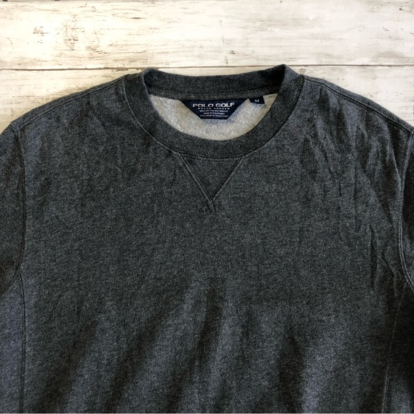 POLO GOLF Ralph Lauren Men Grey Crewneck Long Sleeve Pullover Sweater Sz M - Picture 3 of 9